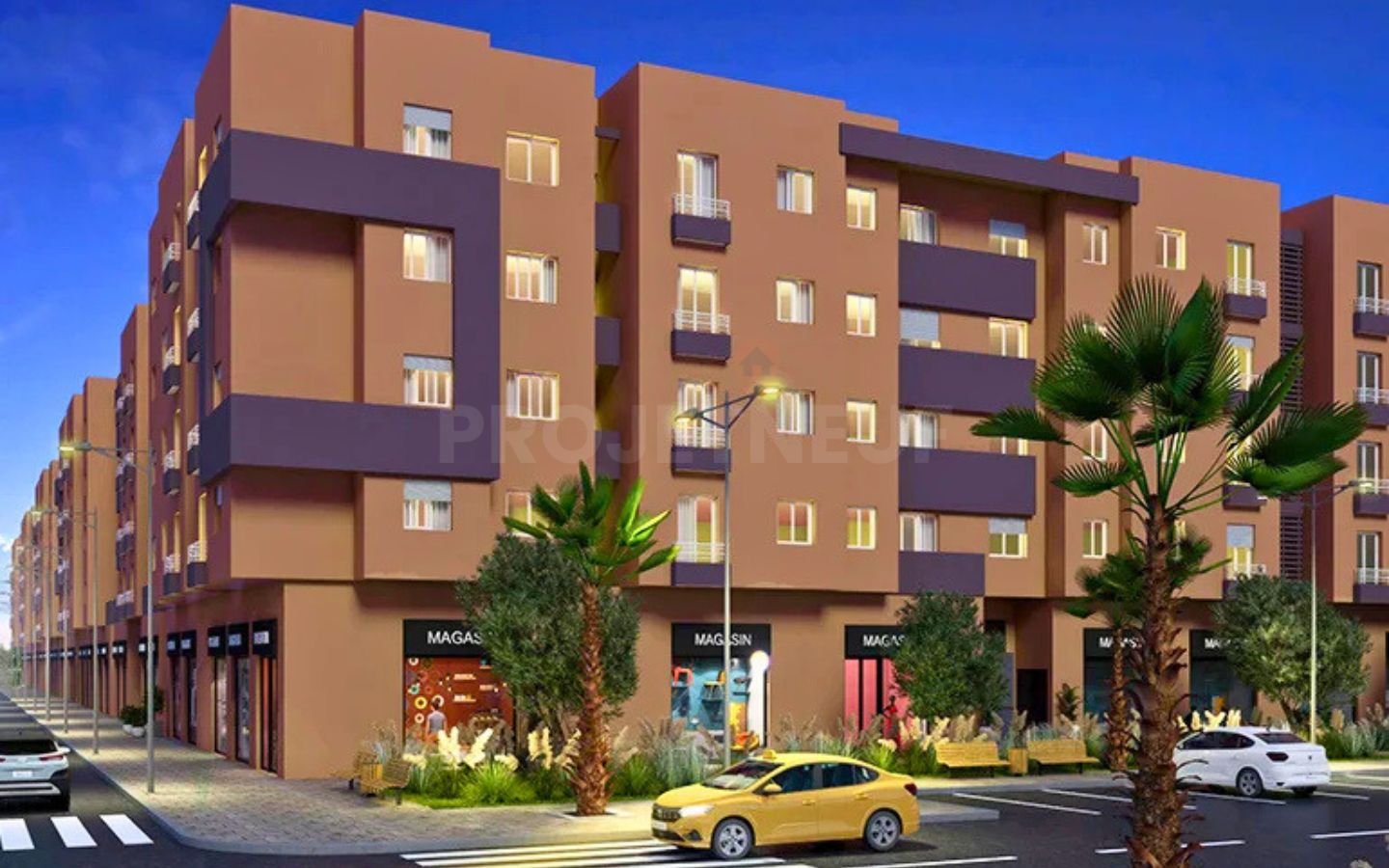 5 Appartements et Duplex neufs “subventionnés” à M’Hamid – Marrakech