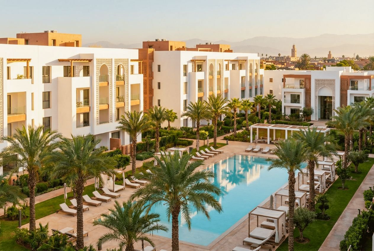 Immobilier neuf à Marrakech avec résidences modernes et appartements en résidence sécurisée